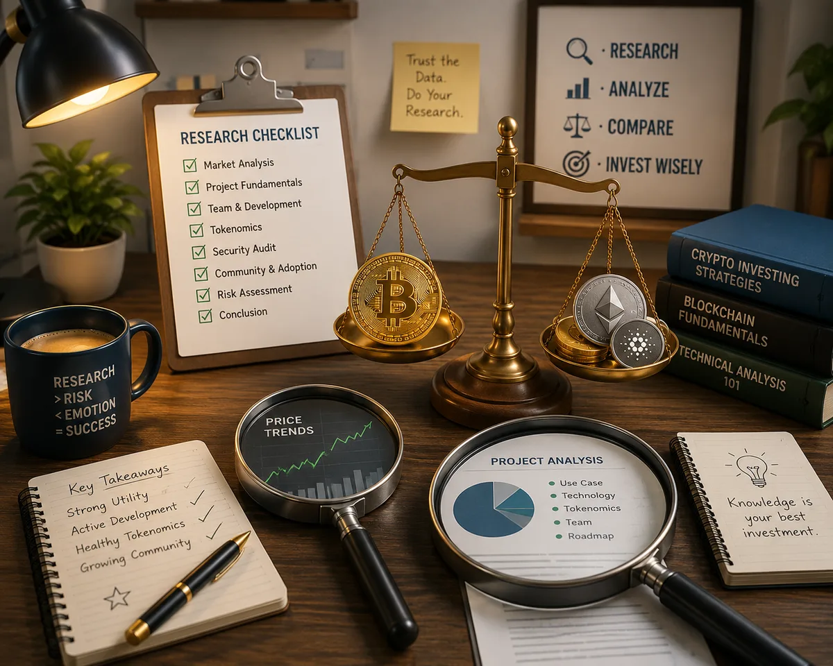 Illustration of the CryptoList research desk reviewing Australian crypto data