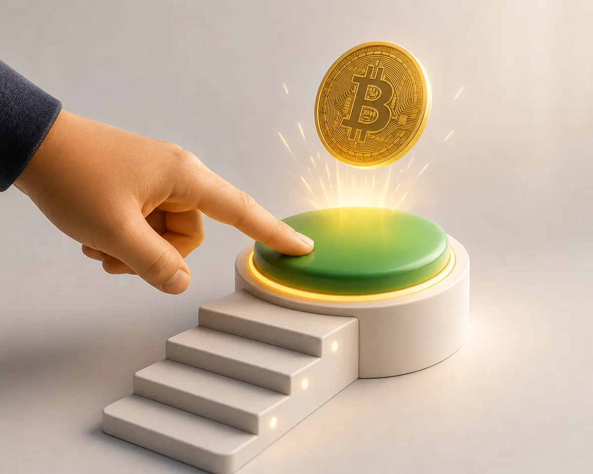 Illustration of buying crypto on a phone with Australian dollars